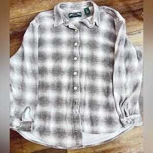 American Eagle Outfitters Medium Woolrich Gray Plaid Button-Up Shirt